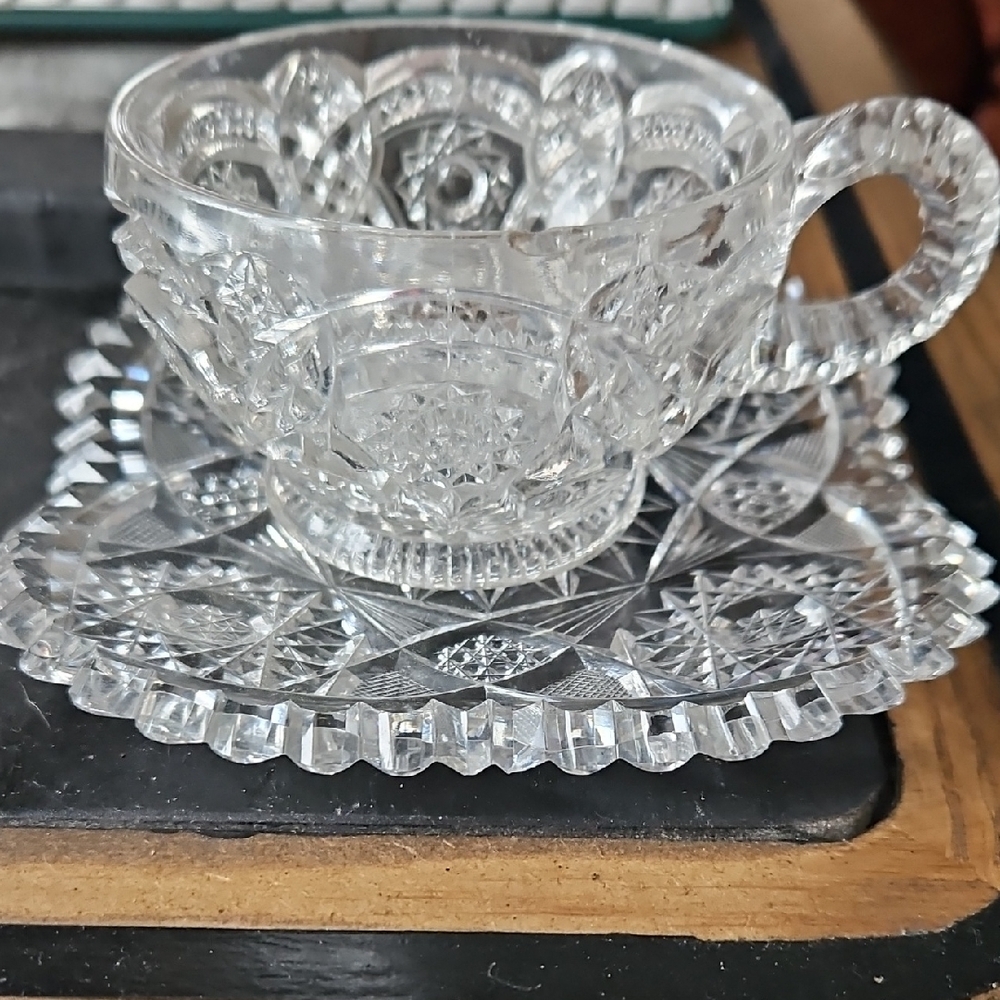 Elegant Glass Tea Cup and Saucer Set